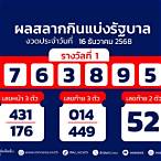 ตรวจสลากงวดวันที่ 1 สิงหาคม 60